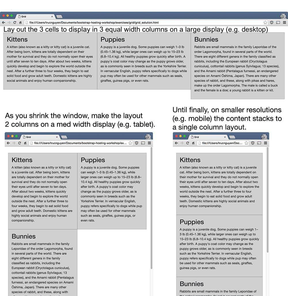 Responsive Grid instructions