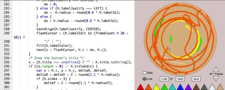 screenshot of ProcessingJS on Khan Academy